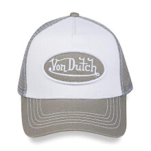 (Light Grey & White Trucker Hat) Von Dutch Trucker Hats / All Styles