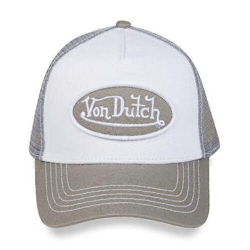 (Light Grey & White Trucker Hat) Von Dutch Trucker Hats / All Styles