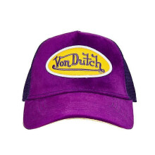 (Purple & Yellow Velvet Trucker Hat) Von Dutch Trucker Hats / All Styles