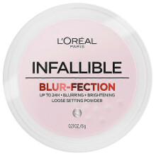 (Light Pink) Infallible Blur-fection Setting Powder: 24-Hour Wear, Transfer-Resistant, and Lightweight for a Flawless Finish, L'Oral Paris