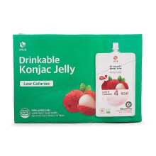 (Lychee) Jelly.B Drinkable Konjac Jelly, Lychee Flavor C 10ct | Low Calories (4 Kcal), 0 Sugar, K-Pop Star Favorite Healthy Drink