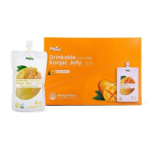 (Mango) Jelly.B Drinkable Konjac Jelly, Lychee Flavor C 10ct | Low Calories (4 Kcal), 0 Sugar, K-Pop Star Favorite Healthy Drink