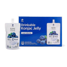 (Blueberry) Jelly.B Drinkable Konjac Jelly, Lychee Flavor C 10ct | Low Calories (4 Kcal), 0 Sugar, K-Pop Star Favorite Healthy Drink
