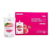 (Peach) Jelly.B Drinkable Konjac Jelly, Lychee Flavor C 10ct | Low Calories (4 Kcal), 0 Sugar, K-Pop Star Favorite Healthy Drink