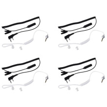 4X Fone de Ouvido com Microfone PTT de 2 Pinos para Fone de Ouvido com Tubo Acústico de Ar de 3,5 mm para UV-5R 888S