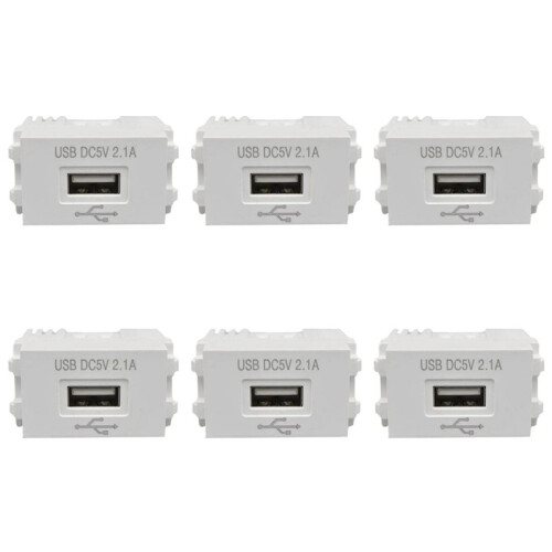 6X Phone Charging Panel USB Power Module 220V Socket 5V Transformer 2.1A USB Charging Power Socket Switching Adapter