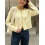 (S, Yellow) Women's Button Down Knit Cardigan Solid Color Long Sleeve Sweater Jacket 4