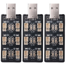3X 1S LiPo Battery USB Charger 3.7V/4.20V 6 Channel 1S LiPo Charger Micro- JST 1.25 JST-PH 2.0 MCX MCPX Connectors