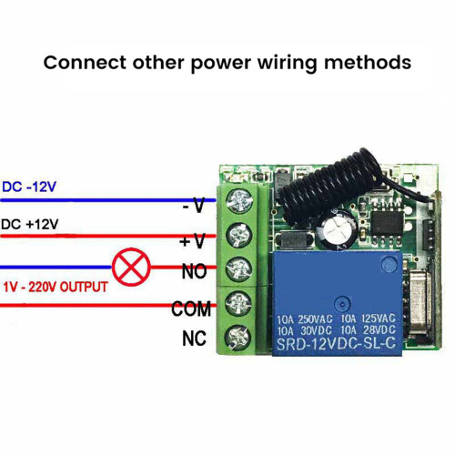 3X 433 Mhz RF Wireless  Receiver  12V Single Relay Receiver Module with 2Pcs Universal Wireless Remote Control