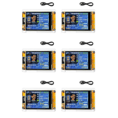 6X NMiner NerdMiner+Case 945KH/S Harshrate 2,8 Polegadas  Display Bitcoin Crypto Solo Lottery Miner NerdMiner Atualizado
