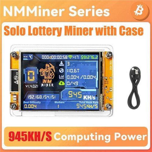 6X NMiner NerdMiner+Case 945KH/S Harshrate 2,8 Polegadas  Display Bitcoin Crypto Solo Lottery Miner NerdMiner Atualizado 2