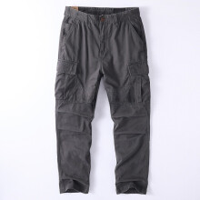 (Dark Gray,33)Herren Baumwoll Cargohose mit mehreren Taschen für Freizeit Outdoor Arbeitskleidung und