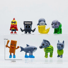 (Style C 8PCS) 8pcs/Set Q Ver. Brainrot Italian Figures Tralalero Tralala Shark Tung Tung Sahur Mini Figure Toy Brr Patapim Model Chrismas Gift