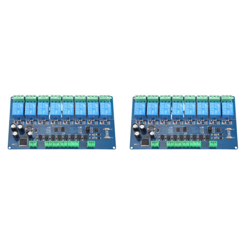 2X Modbus-Rtu 8 Channel Relay Module Modbus RTU 8  Input RS485 Communication TTL