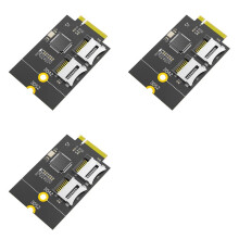3X Dubbelt Micro--Kort, TF-Kort Till NGFF M.2 Key B Reader Adapter Converter (Stöder USB-Buss, Inte -Buss)