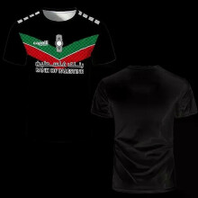 (3XL) Fashion Palestine Flag Football Jersey 3D National Emblem Printed Sports T Shirt Summer Trend Crew Neck Casual Uniex Loose Tees