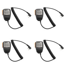 4X 2 Pin PTT Handheld Speaker Mic Microphone for TYT Radios Walkie-Talkie Ear 2.5mm Stereo 3.5mm