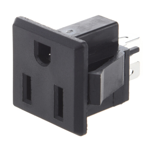 8X AC 125V 15A Panel Mount US Outlet Power Socket Black 1