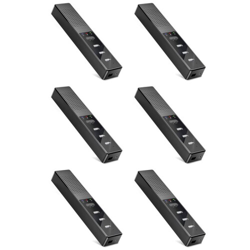 6X 3-in-1 Computerluidsprekers met Microfoon en Hubs USB-Conferentieluidspreker, Pc-Microfoon voor Videoconferentie