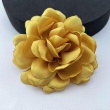 (gold) New Korean Multi Layered Camellia Brooch Handmade 10cm Fabric Flower Pin Brooch Fashion Women Sweater Coat Pin