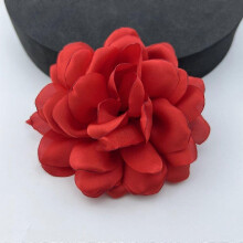 (red) New Korean Multi Layered Camellia Brooch Handmade 10cm Fabric Flower Pin Brooch Fashion Women Sweater Coat Pin