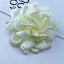 (beige) New Korean Multi Layered Camellia Brooch Handmade 10cm Fabric Flower Pin Brooch Fashion Women Sweater Coat Pin