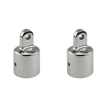 2X Single Screw 316 Stainless Steel 25mm Eye End Cap Bimini Top Hardware Marine Boat Yacht External Eye End