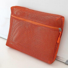 (MYZJ1P63-L) Casual Nylon Storage Pouch Hand-held Mesh Mesh Pouch Multipurpose With Zipper Cosmetic Bag Women