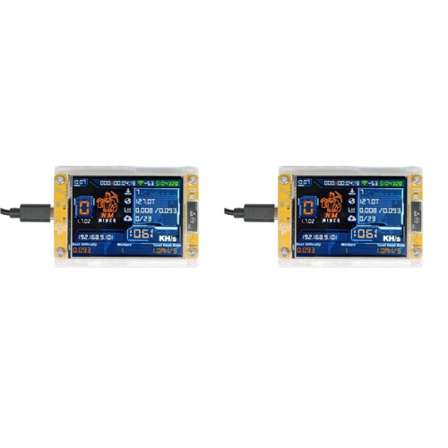 2X 1060KH/S NMMiner NerdMiner Harshrate Atualizado 2,8 Polegadas  Display Bitcoin Crypto Solo Lottery Miner NerdMiner