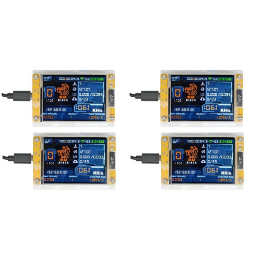 4 Peças 1060KH/S NMMiner NerdMiner Atualizado Harshrate 2,8 Polegadas  Display Bitcoin Crypto Solo Lottery Miner NerdMiner
