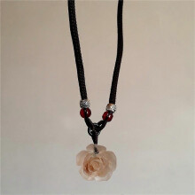 (B) New Bead Bohemia Necklace Handmade Craft Colorful Pendant Necklace Leaf Pendant Resin Flower Necklace Women