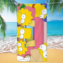 (75x150cm) The Simpsons cartoon beach towel, microfiber quick-drying towel, highly absorbent bath towel