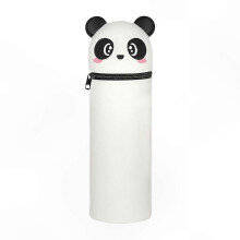 (Blush Panda) Soft Silicone Pencil Case with Large Capacity and Telescoping Design for Pens and Accessories
