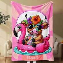 Cartoon Cow Pattern Blanket, 1 Count Soft & Warm Throw Blanket, Air-conditioned Room Blanket, Napping Blanket for Home & Office