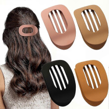 (Matte) 4 Pack Curved Hair Clips, Comfortable Claw Barrettes for Women and Girls, Strong Hold for Thick or Thin Hair