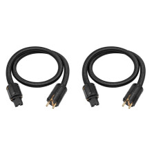 2X 12AWG HiFi Power Cable, HiFi Power Cable EU Power Cable, 250V/15A for Speakers, Subwoofer, Turntable, Amplifier 100cm