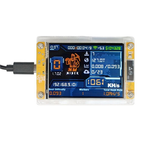 5X 1060KH/S NMMiner NerdMiner Harshrate Atualizado 2,8 Polegadas  Display Bitcoin Crypto Solo Lottery Miner NerdMiner 1