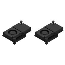 2X Active Cooler for Raspberry Pi 5 Argon THRML Active Cooling PWM Fan Passive Cooling Aluninum Fins Radiator - Black