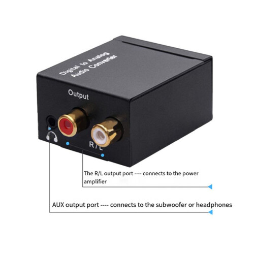 2X Digital Audio Decoder 3.5mm Jack Coaxial Optical Fiber Digital to Analog Audio Converter SPDIF Digital Amplifier 1
