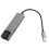 2X 6-In-1 Computer Sound Card 5.1 USB External Sound Card Multi-Function Audio Converter for Notebook Aluminum 7