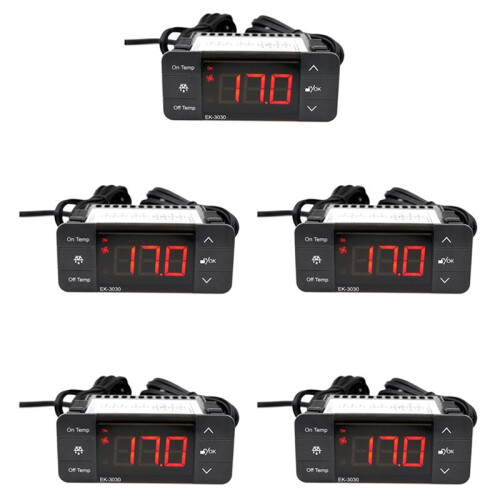 5X EK-3030 Digital Temperature Controller 220V Thermostat Sensor Refrigeration Defrost Thermostat