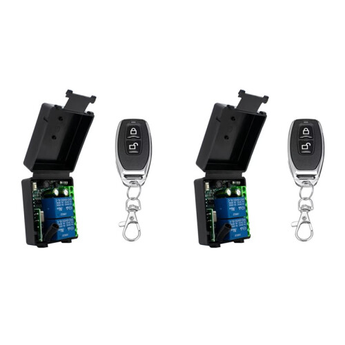 2X 433Mhz Wireless Remote Control  AC 85-256V Relay 2CH Receiver Module for Garage Doors, Lighting, Curtains