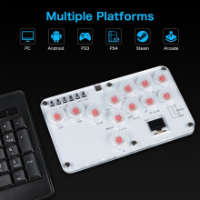 2X HitBox Fighting Stick Controller Colorful RGB Light Fighting Game Arcade Game Keyboard for PC PS3 PS4