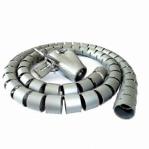 (10mm, White) Flexible Spiral Cable Organizer with Cord Protector for Wire Management and Cable Holders
