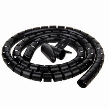 (30mm, Black) Flexible Spiral Cable Organizer with Cord Protector for Wire Management and Cable Holders