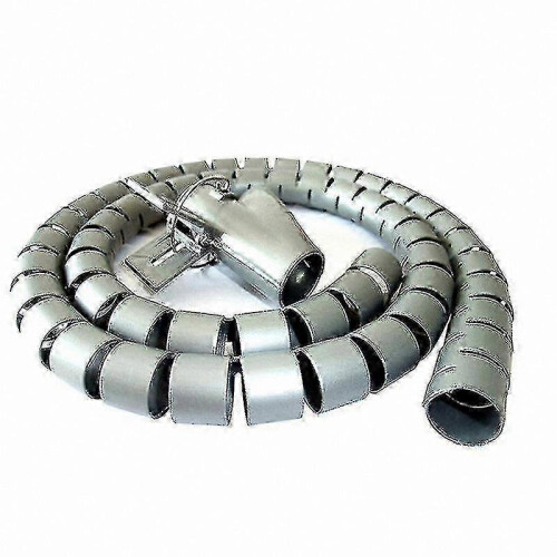 (40mm, Silver Grey) Flexible Spiral Cable Organizer with Cord Protector for Wire Management and Cable Holders 1
