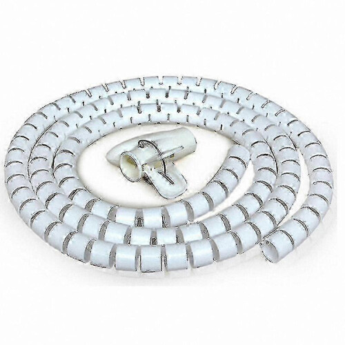 (10mm, White) Flexible Spiral Cable Organizer with Cord Protector for Wire Management and Cable Holders 2