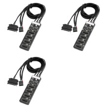 3X 9Pin USB Header Splitter, USB 2.0 Header Splitter with Power Cable, Internal USB Hub for CPU/RGB Light/Printer