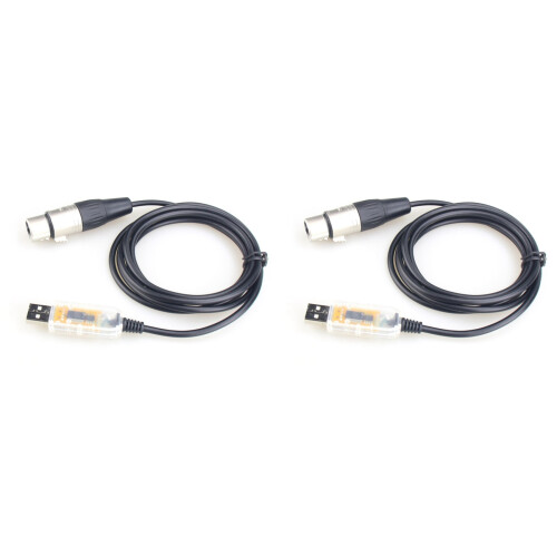 2X USB to DMX Interface Adapter LED DMX512 Computer PC Stage Lighting Controller Dimmer ,Adapter Cable