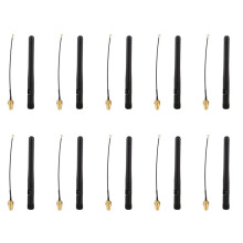 10X 433Mhz Antenna 3Dbi GSM RP-SMA Plug Rubber Waterproof Lorawan Antenna + IPX to SMA Small Cable Extension